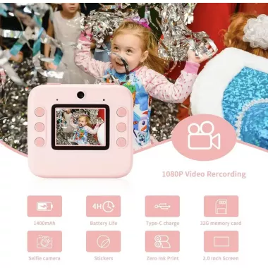 Фотокамера моментальной печати детская Instant Print Camera, 1080P Video for kids Фотокамера моментальной печати детская Instant Print Camera, 1080P Video for kids