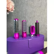 Стайлер + Коробка 5в1 HAIR BRUSH Styler для различных типов волос с функциями придания объема, выпрямления, укладки Фиолетовый