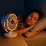 Аккумуляторный мини вентилятор VU-05/FS-25 с поворотом / Вентилятор Mini fan с LED-подсветкой и USB
