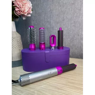Стайлер + Коробка 5в1 HAIR BRUSH Styler для различных типов волос с функциями придания объема, выпрямления, укладки Фиолетовый