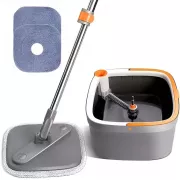 Комплект швабра с ведром для мытья полов Mop with bucket K10, с отжимом / Складная швабра