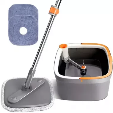 Комплект швабра с ведром для мытья полов Mop with bucket K10, с отжимом / Складная швабра