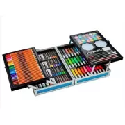 розовый Набор для рисования 145 предметов в алюминиевом чемоданчике