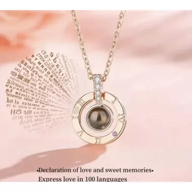 New Кулон подвеска с проекцией I love you Я тебя люблю на 100 языках мира в форме сердца