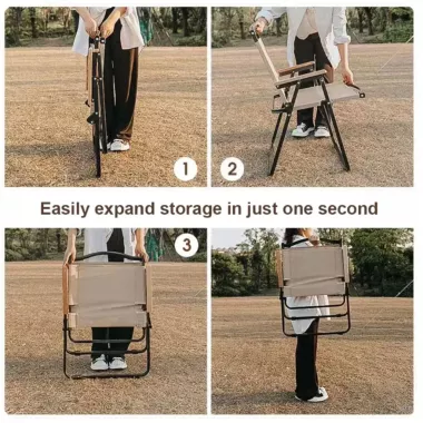 Стул STD-04 складной, металл+ткань В760*Ш500*Д510мм  чёрный