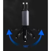 Автомобильное зарядное устройство с быстрой зарядкой 4в1 Lightning / Type-C / USB