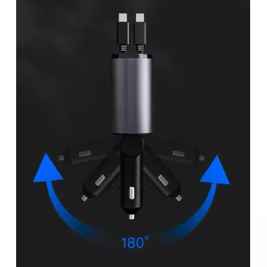 Автомобильное зарядное устройство с быстрой зарядкой 4в1 Lightning / Type-C / USB Автомобильное зарядное устройство с быстрой зарядкой 4в1 Lightning / Type-C / USB