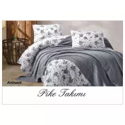 Постільна білизна з вафельним покривалом La Villa Mavi світло сірий