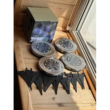 Садовий вуличний світлодіодний ліхтар-підсвічування на сонячній батареї 4шт Solar Pathway Lights