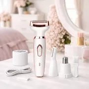 Бездротова електробритва 4в1 для жінок / Безболісний та портативний триммер для зони бікіні, обличчя, ніг, пахв, носа та брів