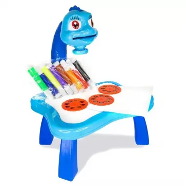 Голубой Детский стол проектор для рисования с подсветкой Projector Painting 24 Детали