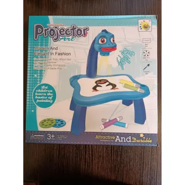 Голубой Детский стол проектор для рисования с подсветкой Projector Painting 24 Детали