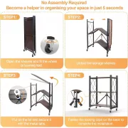 Стелаж триярусний універсальний з нержавіючої сталі/ Розкладний органайзер-стелаж 66x34x88 см