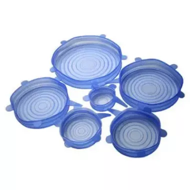 Набор силиконовых крышек, пленок для хранения продуктов Silicon Lids 6 штук Набор силиконовых крышек, пленок для хранения продуктов Silicon Lids 6 штук