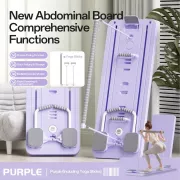 Тренажер для пилатеса Реформер MM3000 Для пресса/ног/приседания, с резинками Фиолетовый