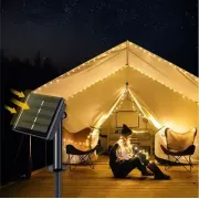 Гирлянда нить на солнечной батарее 500 LED 50 м черный провод желтый