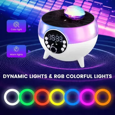 Портативная Bluetooth колонка с RGB-подсветкой, беспроводная колонка с диско-шаром на ножках BLTH-0322