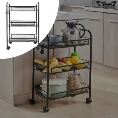 Этажерка органайзер 3-х ярусная на колесиках Этажерка органайзер 3-х ярусная на колесиках