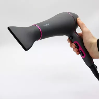 Профессиональный фен для волос с насадками и диффузором VGR V-402 2200 Вт