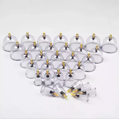 Масажні антицелюлітні вакуумні банки 32 шт JINKANG із вакуумним насосом