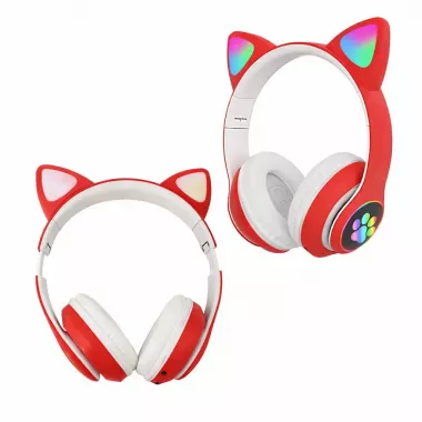 Беспроводные наушники Cat STN-28 / Гарнитура с микрофоном FM радио Bluetooth красный