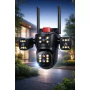 Видеокамера 4G IP66 4G 12mp (JE-190-2) 4 экранные 360-градусные камеры IP-камера четыре объектива