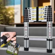 Драбина телескопічна 2.3 м з ремінцем для фіксації та перенесення