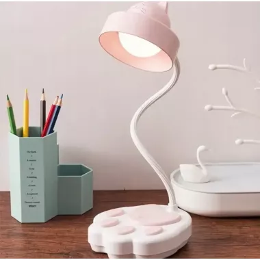 Детская светодиодная настольная лампа 2,5 Вт лапка Розовая