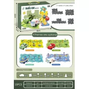 Детский игровой набор Railcar Puzzle / Развивающая головоломка с машинкой и ковриком-пазлом 25 деталей