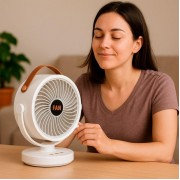 Аккумуляторный мини вентилятор VU-05/FS-25 с поворотом / Вентилятор Mini fan с LED-подсветкой и USB