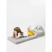 М'яке дитяче крісло плюшеве, м'яке крісло-ліжко для дітей Вовк Сірий