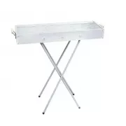 Переносной мангал барбекю гриль BARBECUE TRAY 770SS MD-008 70х30х70 см с решеткой, портативный металлический мангал