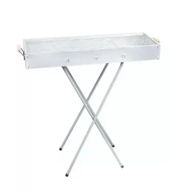 Переносной мангал барбекю гриль BARBECUE TRAY 770SS MD-008 70х30х70 см с решеткой, портативный металлический мангал