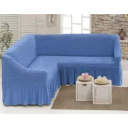 Чехол на угловой диван с оборкой, накидка на диван