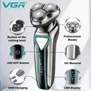 Профессиональная аккумуляторная бритва для бороды VGR V-323
