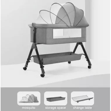Детская кроватка-люлька с москитной сеткой и пеленальным столиком D929 Детская кроватка-люлька с москитной сеткой и пеленальным столиком D929