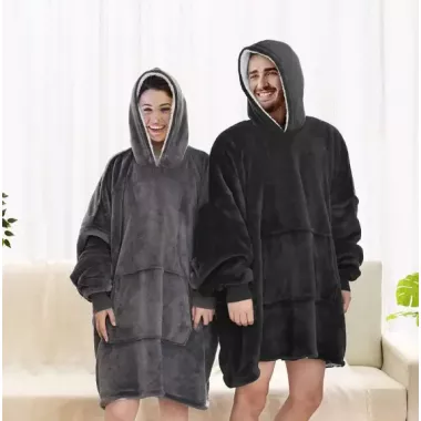 Толстовка-плед с капюшоном для мужчины и женщины - / Плед толстовка, худи Бордо