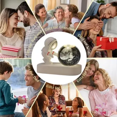 Хрустальный 3D ночник Астронавт