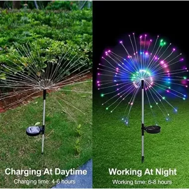 Садовые светильники Салют на солнечной батарее / уличный декор (SFK-41) для сада и двора, 2 шт