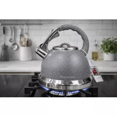 Чайник із гранітним покриттям зі свистком Haus Roland HR 704-5 3,5 л із нержавіючої сталі Сірий