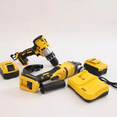 Набір акумуляторних інструментів шуруповерт + болгарка 48V (2 акб) Жовтий