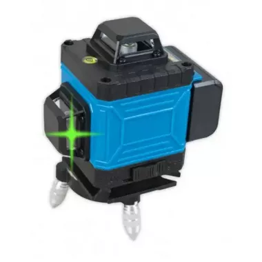 Лазерный 4D уровень аккумуляторный -2 АКБ, 16 линий, пульт ДУ, цифровой дисплей, штатив, полный набор для установки, пластиковый кейс