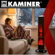 Колонный тепловентилятор Teesa 2000W с имитацией камина