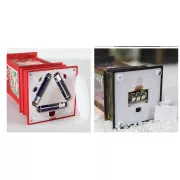 Музыкальный металлический новогодний фонарик-светильник h=28 см