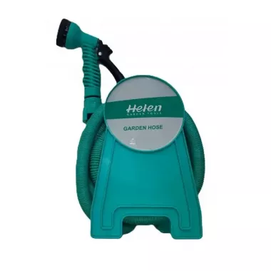 Шланг поливочный 10м с катушкой и распылителем с 7 режимами Helen Garden Tools растягивающийся шланг садовый