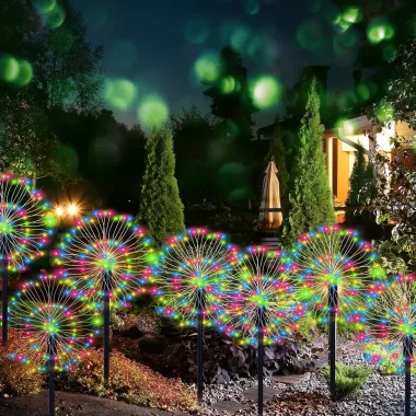 Садовые светильники Салют на солнечной батарее / уличный декор (SFK-41) для сада и двора, 2 шт