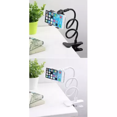 Гибкий держатель штатив для телефона с прищепкой Черный