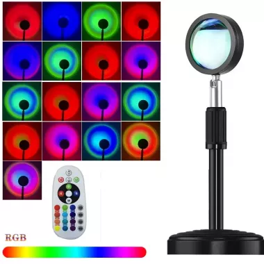 Sunset Lamp RGB 16 цветов - проекционный светильник заката, рассвета с пультом