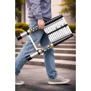 Телескопическая складная лестница 4,7 м компактная из нержавеющей стали до 150 кг