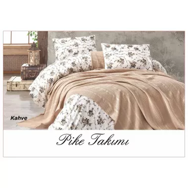 Постільна білизна з вафельним покривалом La Villa Mavi Персиковий